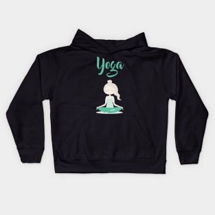 Young Yoga Lady sitting in Lotus Position Kids Hoodie